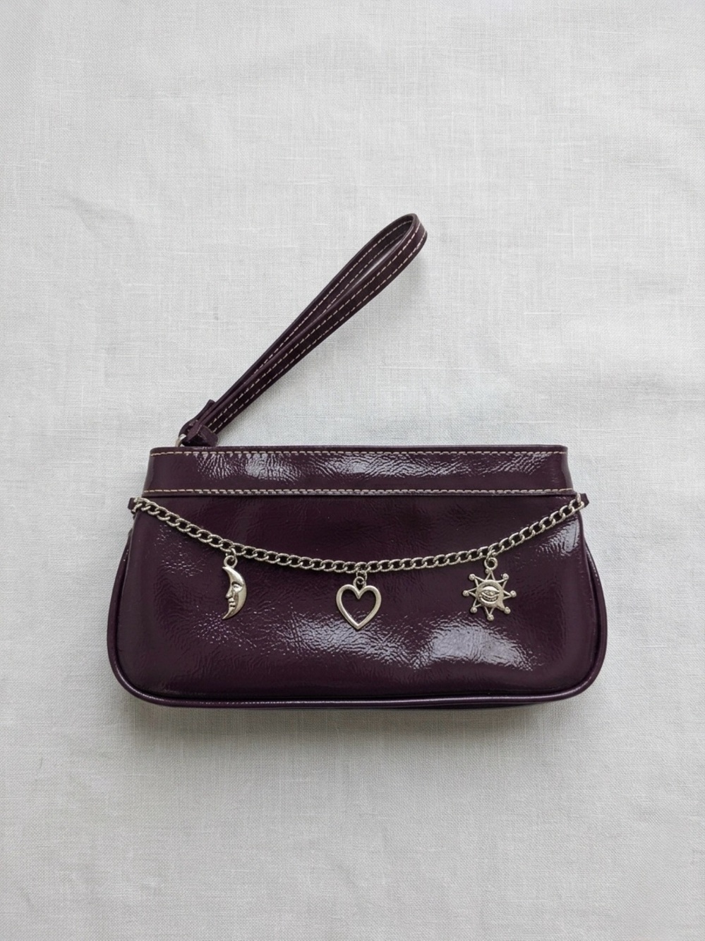 🍒3/33$ Patent Leather Wristlet Clutch in Deep Plum